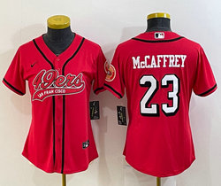 Youth Nike San Francisco 49ers #23 Christian McCaffrey Red Joint Logo Stitched baseball jersey