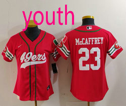 Youth Nike San Francisco 49ers #23 Christian McCaffrey Red Joint Mexico Authentic Stitched baseball jersey