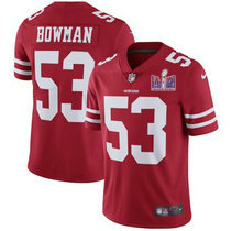 Youth Nike San Francisco 49ers #53 NaVorro Bowman Red With 2024 Super Bowl (LVIII ) patch Jersey