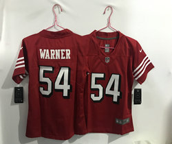Youth Nike San Francisco 49ers #54 Fred Warner Red have the black outline Authentic stitched NFL jersey