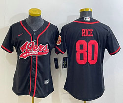 Youth Nike San Francisco 49ers #80 Jerry Rice Black Joint Authentic Stitched NFL Jerseys