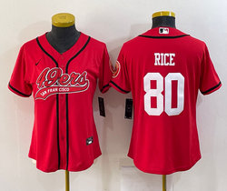 Youth Nike San Francisco 49ers #80 Jerry Rice Red Joint Authentic Stitched baseball jersey