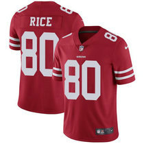 Youth Nike San Francisco 49ers #80 Jerry Rice Red Vapor Untouchable With Team Patch Authentic Stitched NFL Jersey