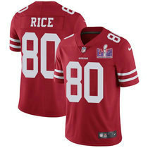 Youth Nike San Francisco 49ers #80 Jerry Rice Red With 2024 Super Bowl (LVIII ) patch Jersey