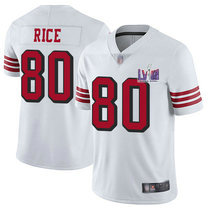 Youth Nike San Francisco 49ers #80 Jerry Rice White have the black outline With 2024 Super Bowl (LVIII ) patch Jersey