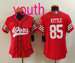 Youth Nike San Francisco 49ers #85 George Kittle Red Joint Mexico Authentic Stitched baseball jersey