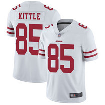Youth Nike San Francisco 49ers #85 George Kittle White Vapor Untouchable With Team Patch Authentic Stitched NFL Jersey