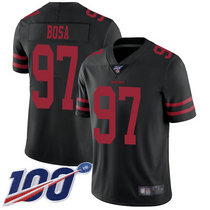 Youth Nike San Francisco 49ers #97 Nick Bosa 100th Season Black Vapor Untouchable With Team Patch Authentic Stitched NFL Jersey