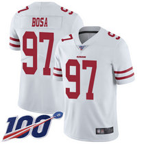 Youth Nike San Francisco 49ers #97 Nick Bosa 100th Season White Vapor Untouchable With Team Patch Authentic Stitched NFL Jersey