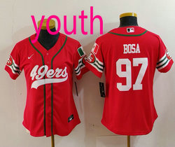 Youth Nike San Francisco 49ers #97 Nick Bosa Red Joint Mexico Authentic Stitched baseball jersey