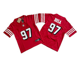 Youth Nike San Francisco 49ers #97 Nick Bosa Red have black outline 2023 F.U.S.E. Jersey