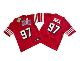 Youth Nike San Francisco 49ers #97 Nick Bosa Red have black outline 2023 F.U.S.E. With 2024 Super Bowl (LVIII ) patch Jersey