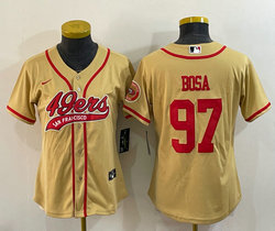 Youth Nike San Francisco 49ers #97 Nick Bosa Yellow Joint Authentic Stitched NFL Jerseys