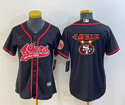 Youth Nike San Francisco 49ers Black Joint Big Logo Authentic Stitched baseball jersey