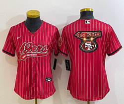 Youth Nike San Francisco 49ers Red Stripe Joint Big Logo baseball jersey