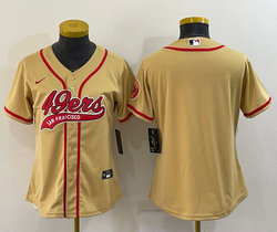 Youth Nike San Francisco 49ers Yellow Joint Authentic Stitched baseball jersey