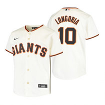 Youth Nike San Francisco Giants #10 Evan Longoria Cream Game Authentic Stitched MLB Jersey