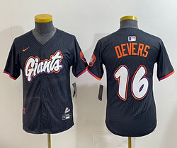 Youth Nike San Francisco Giants #16 Rafael Devers Black 2(II) Joint MLB Jersey