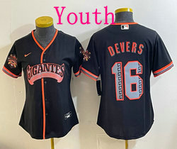 Youth Nike San Francisco Giants #16 Rafael Devers Black 2026 Stadium Jersey