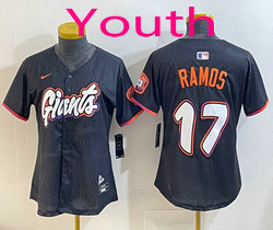 Youth Nike San Francisco Giants #17 Heliot Ramos Black 2(II) Joint Authentic Stitched MLB Jersey