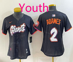 Youth Nike San Francisco Giants #2 Willy Adames Black 2(II) Joint MLB Jersey