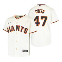 Youth Nike San Francisco Giants #47 Johnny Cueto Cream Game Authentic Stitched MLB Jersey