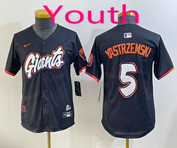 Youth Nike San Francisco Giants #5 Mike Yastrzemski Black 2(II) Joint MLB Jersey