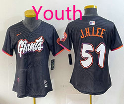 Youth Nike San Francisco Giants #51 Jung Hoo Lee Black 2(II) Joint MLB Jersey