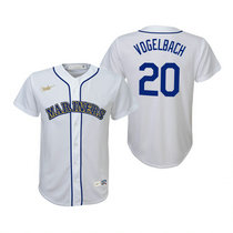 Youth Nike Seattle Mariners #20 Daniel Vogelbach White Cooperstown Collection Game Authentic Stitched MLB jersey