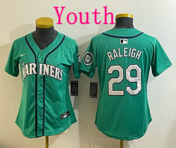 Youth Nike Seattle Mariners #29 Cal Raleigh Green MLB Jersey