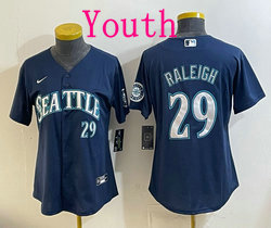 Youth Nike Seattle Mariners #29 Cal Raleigh light Blue MLB Jersey