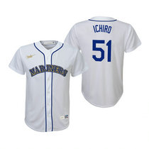 Youth Nike Seattle Mariners #51 Ichiro Suzuki White Cooperstown Collection Game Authentic Stitched MLB jersey