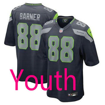 Youth Nike Seattle Seahawks #88 AJ Barner Blue NFL jersey
