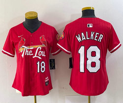 Youth Nike St.Louis Cardinals #18 Jordan Walker Red 2024 City Game Authentic stitched MLB jersey