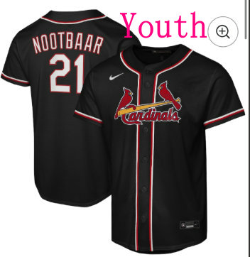 Youth Nike St.Louis Cardinals #21 Lars Nootbaar Black Fashion Jersey