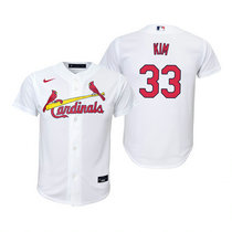 Youth Nike St.Louis Cardinals #33 Kwang-hyun Kim White Authentic Stitched MLB Jersey