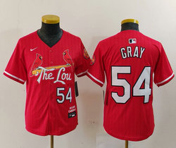 Youth Nike St.Louis Cardinals #54 Sonny Gray Red 2024 City Game Authentic stitched MLB jersey