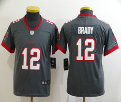 Youth Nike Tampa Bay Buccaneers #12 Tom Brady Pewter 2020 Vapor Untouchable Authentic Stitched NFL Jersey