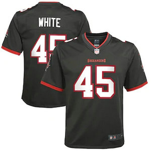 Youth Nike Tampa Bay Buccaneers #45 Devin White Gray Vapor Untouchable Authentic Stitched NFL Jersey.webp