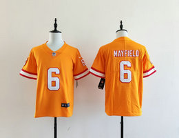 Youth Nike Tampa Bay Buccaneers #6 Baker Mayfield Yellow Throwback Authentic Stitched NFL Jersey