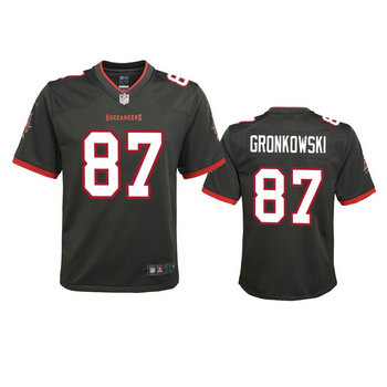 Youth Nike Tampa Bay Buccaneers #87 Rob Gronkowski Grey Vapor Untouchable Authentic Stitched NFL Jersey