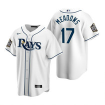 Youth Nike Tampa Bay Rays #17 Austin Meadows White Game 2020 World Series Game MLB jersey