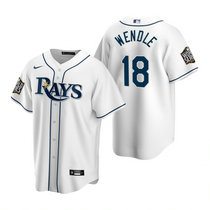Youth Nike Tampa Bay Rays #18 Joey Wendle White Game 2020 World Series Game MLB jersey