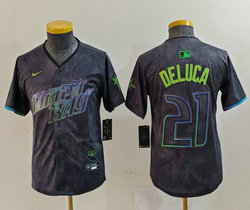 Youth Nike Tampa Bay Rays #21 Jonny DeLuca 2024 City Authentic stitched MLB jersey