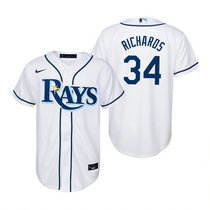 Youth Nike Tampa Bay Rays #34 Trevor Richards White Game Authentic stitched MLB jersey
