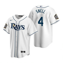 Youth Nike Tampa Bay Rays #4 Blake Snell White Game 2020 World Series Game MLB jersey