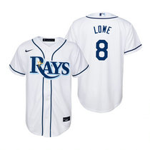 Youth Nike Tampa Bay Rays #8 Brandon Lowe White Game Authentic stitched MLB jersey