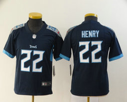 Youth Nike Tennessee Titans #22 Derrick Henry Navy Blue New Vapor Untouchable Authentic Stitched NFL Jersey