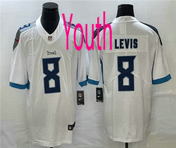 Youth Nike Tennessee Titans #8 Will Levis White Vapor Untouchable Authentic Stitched NFL Jersey