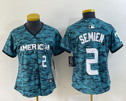 Youth Nike Texas Rangers #2 Marcus Semien Teal 2023 All-Star Stitched Baseball Jersey